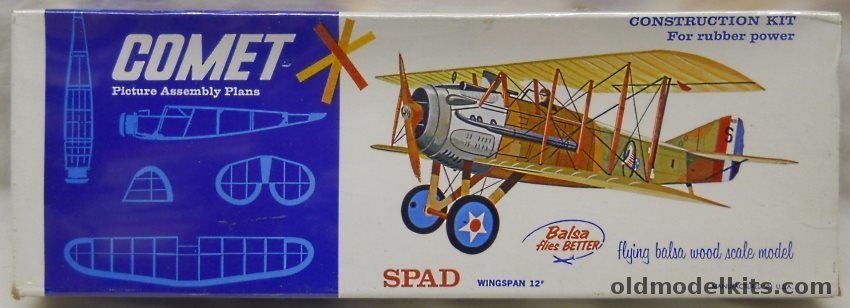 Comet SPAD - 12 inch Wingspan Flying Balsa Airplane Model, 3105-70 plastic model kit